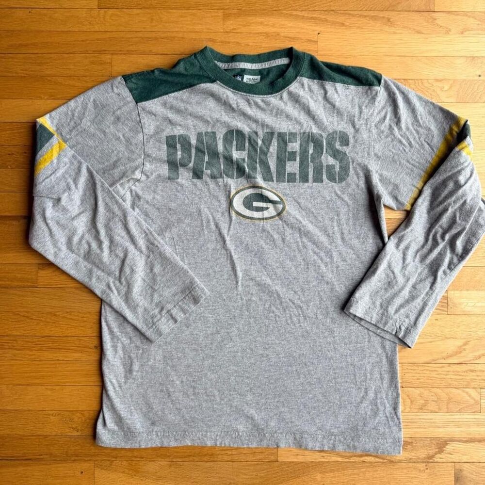 Nfl Men's Grey and Green Shirt